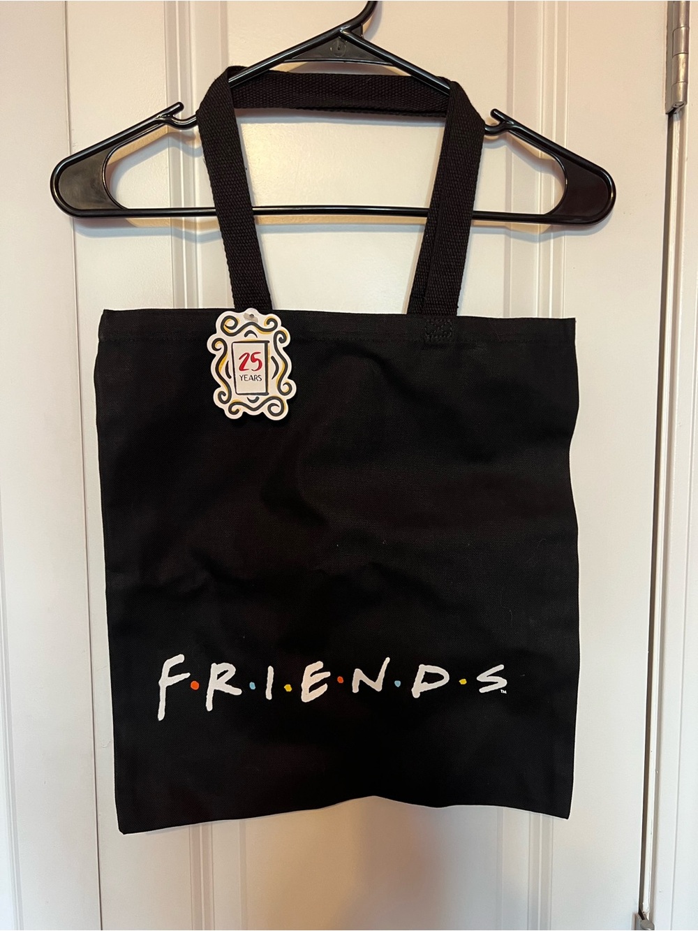 FRIENDS Black Canvas Tote with Multicolor Logo